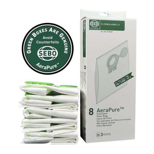SEBO Airbelt D1 & D4 Filter Bags 8120AM (8 Pack)