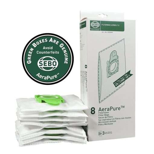 SEBO Airbelt E1, E2, E3 Filter Bags 8300AM (8 Pack)