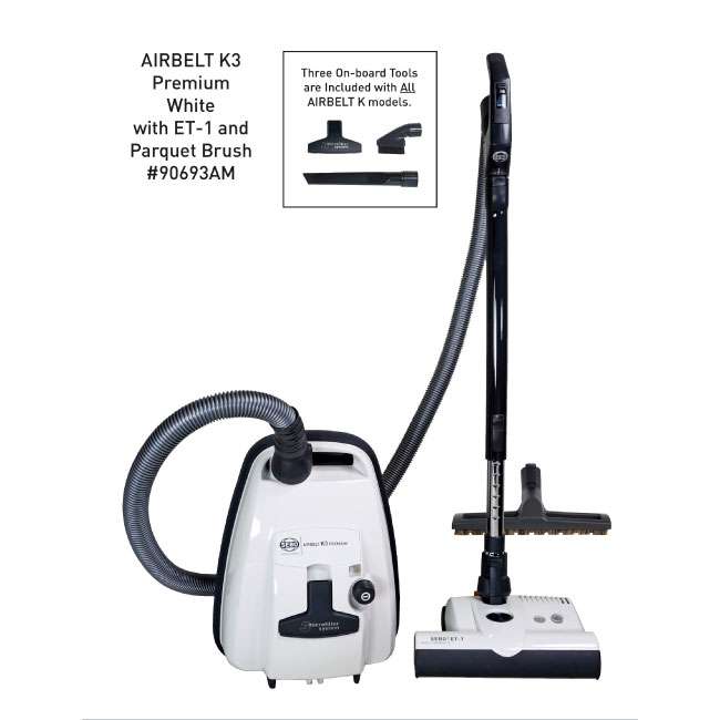 SEBO AIRBELT K3 Premium Canister Vacuum Cleaner White Model #90693AM