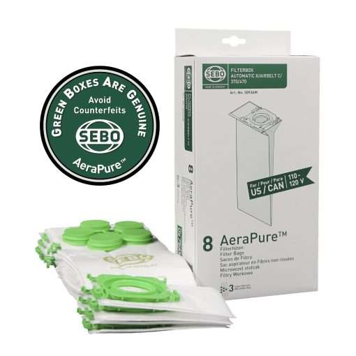 SEBO X/C/370/G Filter Bags 5093AM Master Carton (8 Boxes, 64 Total Bags)