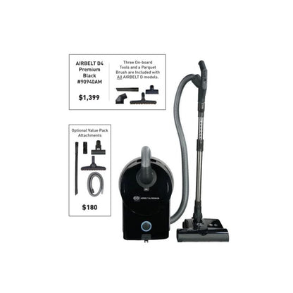 SEBO AIRBELT D4 Premium Onyx Canister Vacuum Cleaner 90940AM