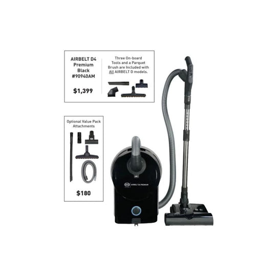 SEBO AIRBELT D4 Premium Onyx Canister Vacuum Cleaner 90940AM