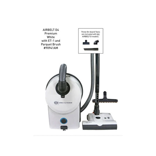 SEBO AIRBELT D4 Premium White Canister Vacuum 90941AM