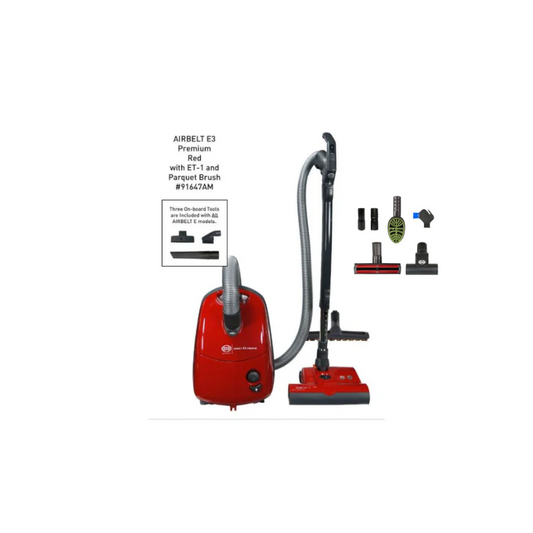 SEBO AIRBELT E3 Pet Bundle Premium Red Canister Vacuum