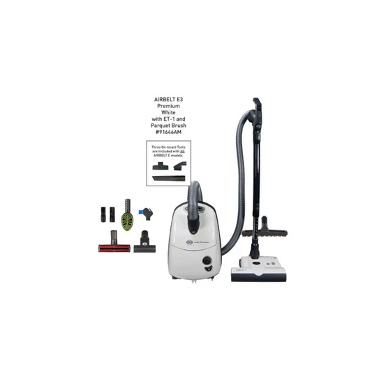 SEBO AIRBELT E3 Pet Bundle Premium White Canister Vacuum
