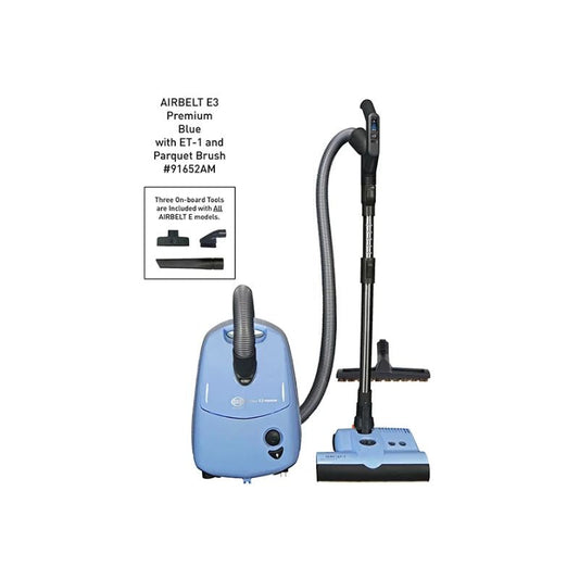 SEBO AIRBELT E3 Premium Pastel Blue Canister Vacuum 91652AM