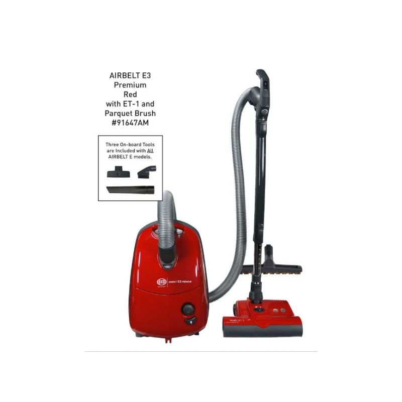 SEBO AIRBELT E3 Premium Red Canister Vacuum 91642AM