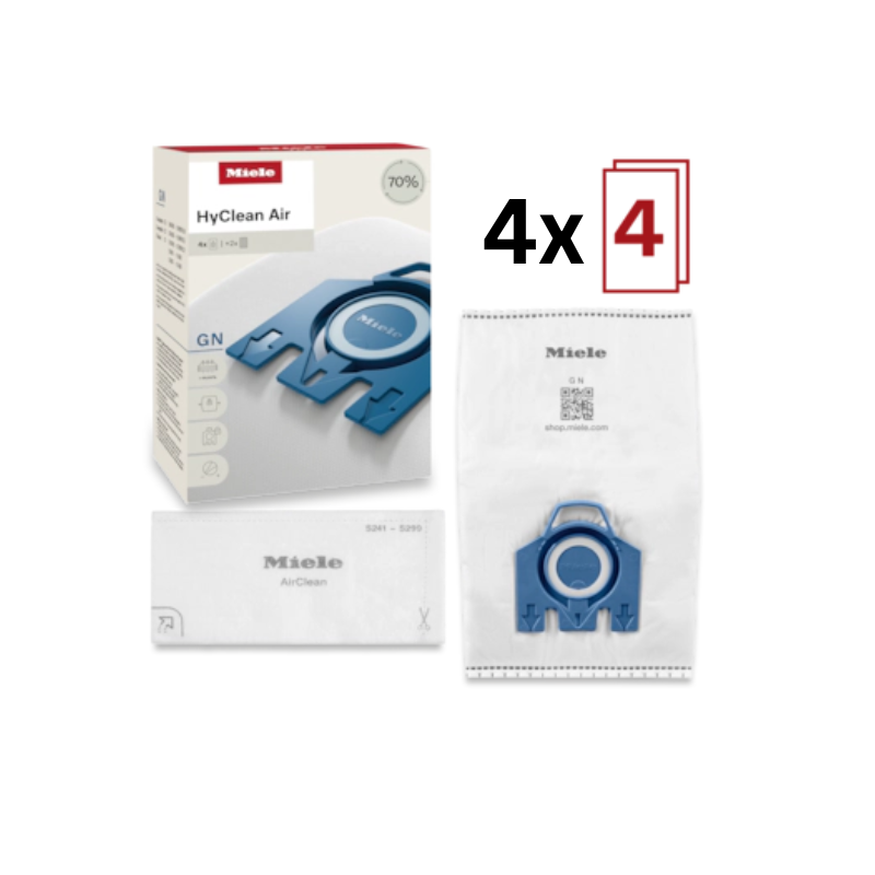 Miele Type GN HyClean 3D Dustbags Case of 4 Boxes — Classic C1, Complete C2 & C3