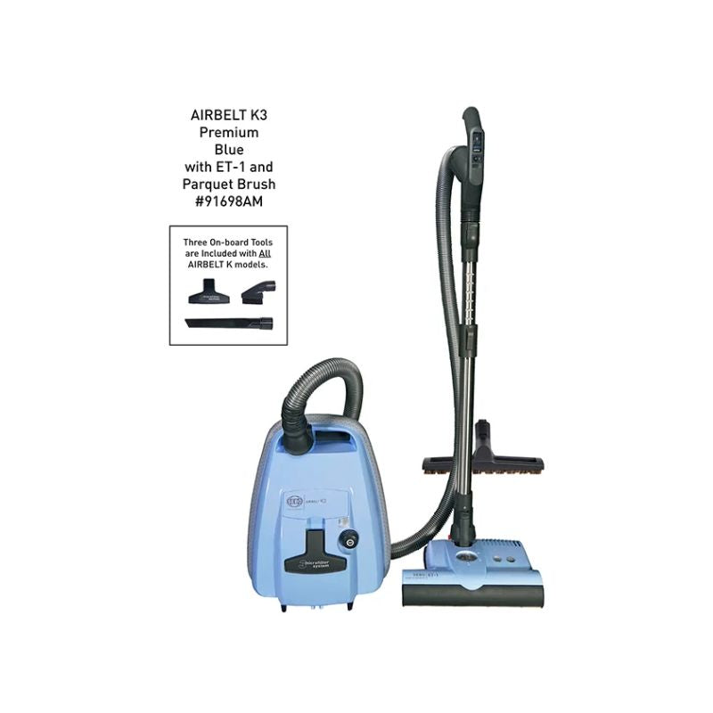 SEBO AIRBELT K3 Premium Canister Vacuum Cleaner Pastel Blue 91698AM