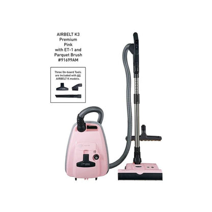 SEBO AIRBELT K3 Premium Canister Vacuum Cleaner Pastel Pink 91699AM