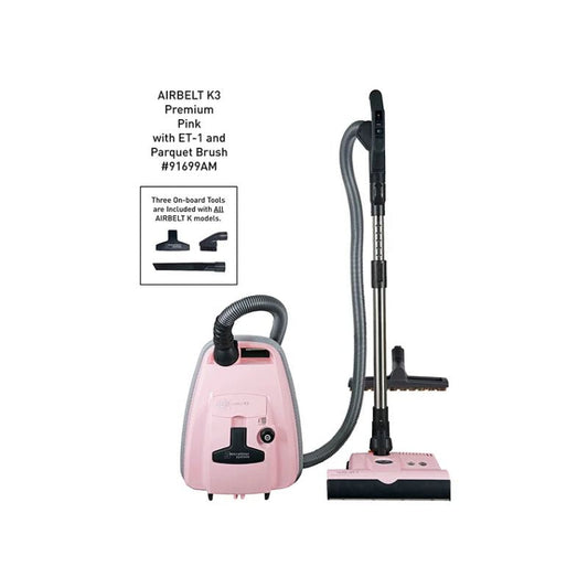 SEBO AIRBELT K3 Premium Canister Vacuum Cleaner Pastel Pink 91699AM