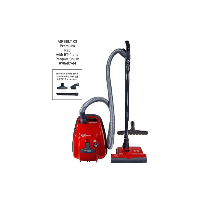 SEBO AIRBELT K3 Premium Canister Vacuum Cleaner Red Model 90687AM