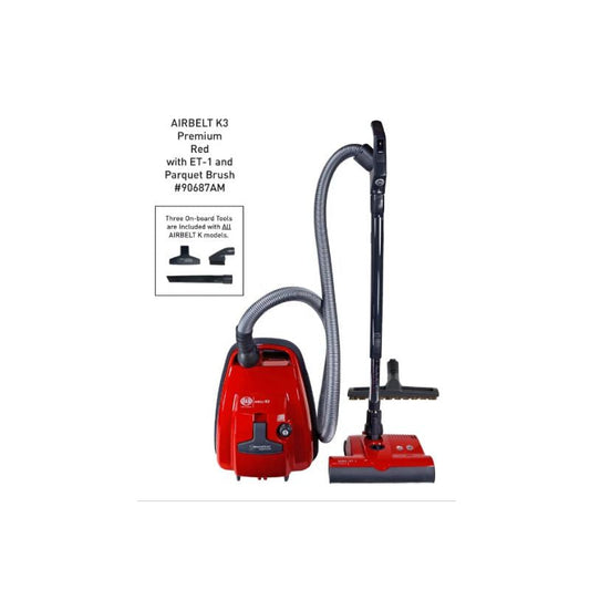 SEBO AIRBELT K3 Premium Canister Vacuum Cleaner Red Model 90687AM