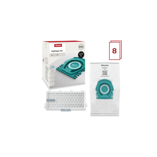 Miele Type TU HyClean 3D Dustbags Allergy XL Pack + HA50 HEPA Filter